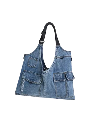 2-in-1 Denim Tote Bag & Vest