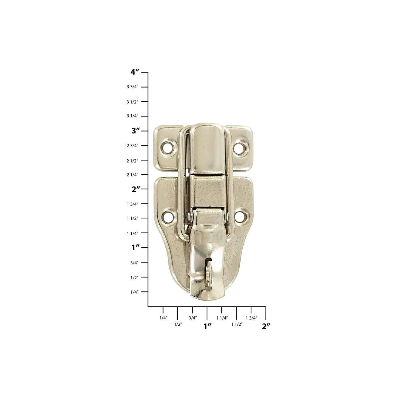 3" Nickel, Drawbolt w/ Padlock Loop, Steel, #L-913