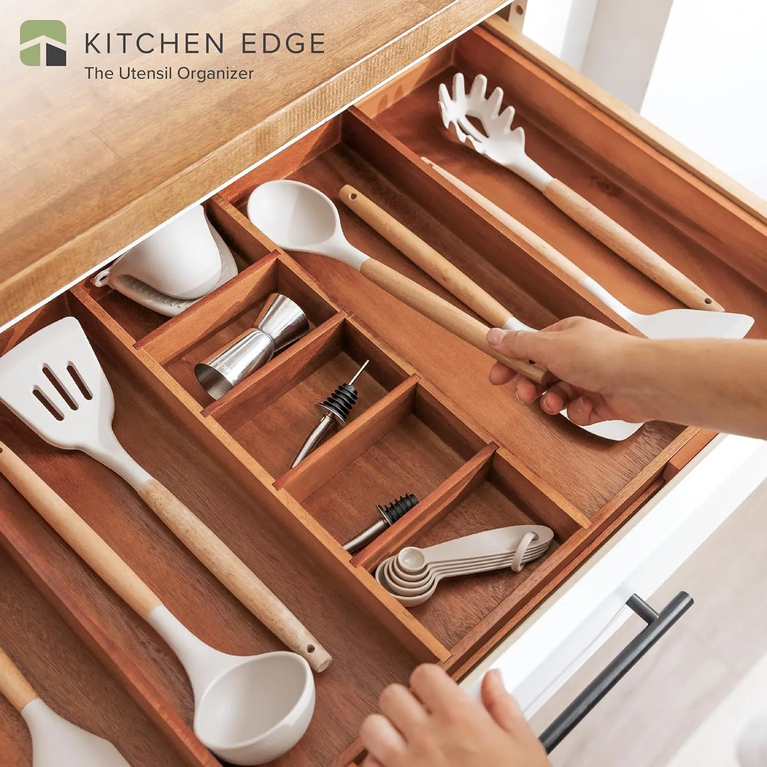 Acacia Utensils & Junk Drawer Organizer (Expands 18.5-33in)