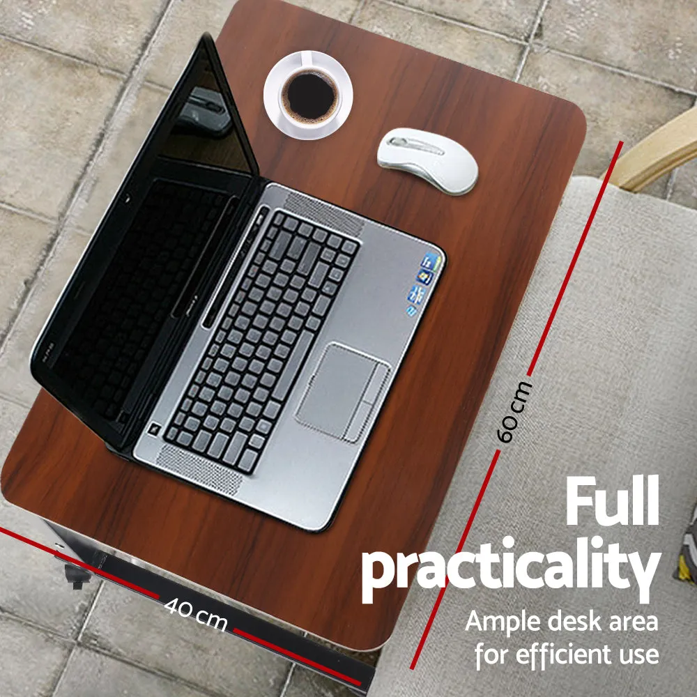 Adjustable Mobile Laptop Desk Table 60CM Dark Wood Artiss