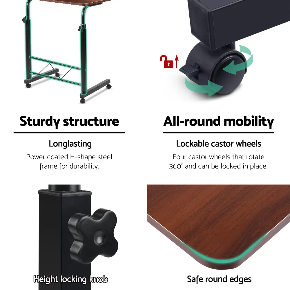 Adjustable Mobile Laptop Desk Table 60CM Dark Wood Artiss