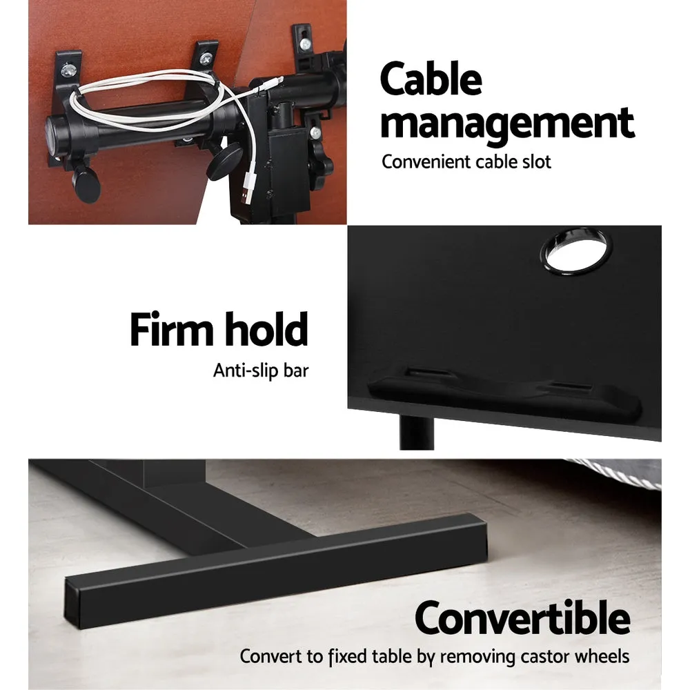 Adjustable Mobile Laptop Desk with USB Cooler in Black - Artiss