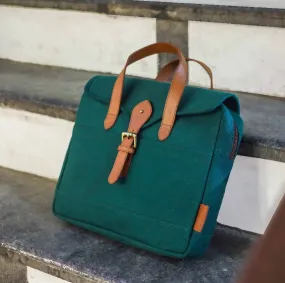 Apprentice Laptop Bag - Green Canvas & Leather