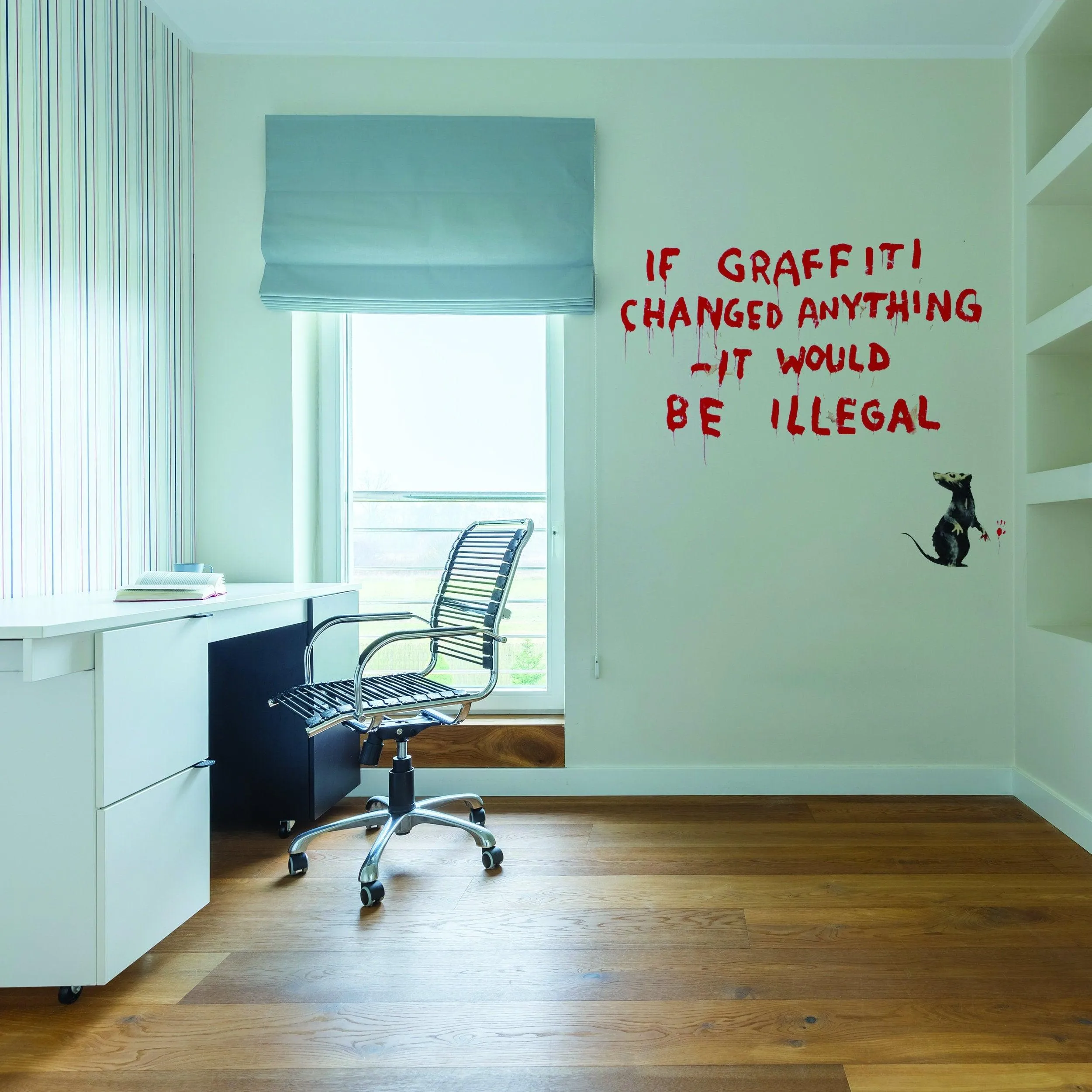 Banksy Illegal Rat Vinyl Wall Sticker - Art Home Decor Cool And Premium Waterproof Decal