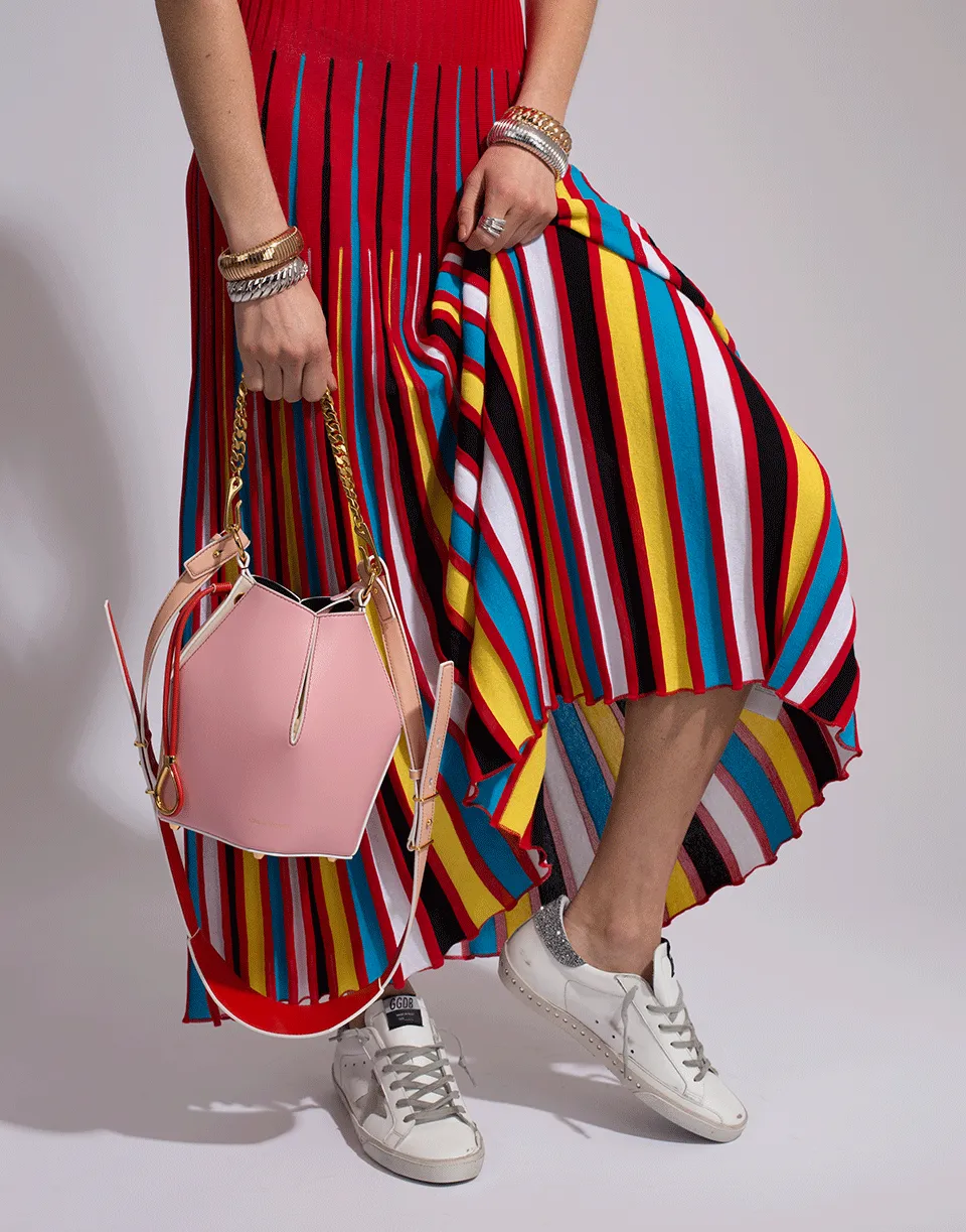 Bi-Color Small Bucket Bag