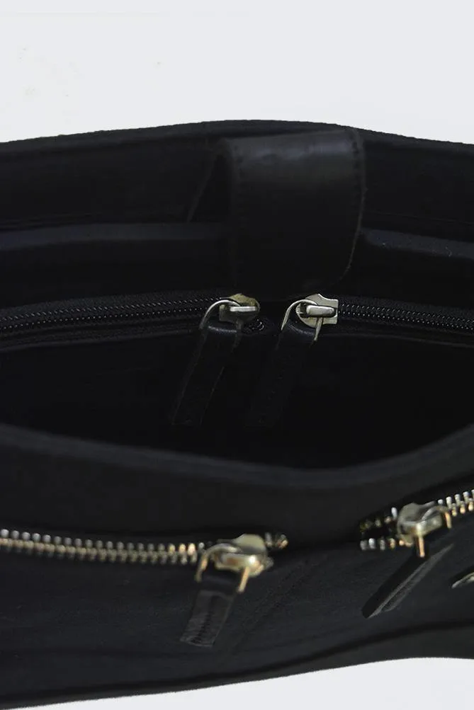 Black Genuine Leather Laptop Bag