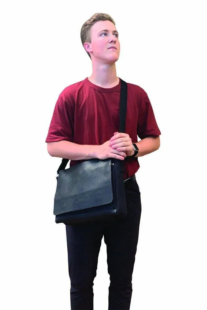 Black Genuine Leather Laptop Bag