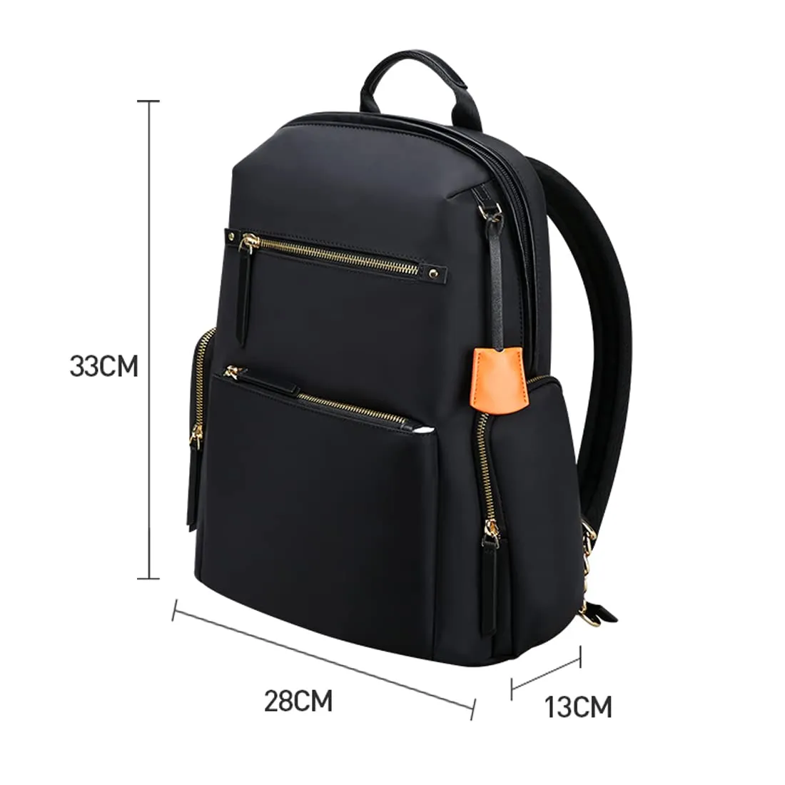 BOPAI Water Resistant Nylon 14 inch Business Laptop Backpack For Women (Black)
