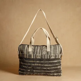 Brown - Jaipur Block Printed Handloom Cotton Laptop Bag (11 x 14 in)