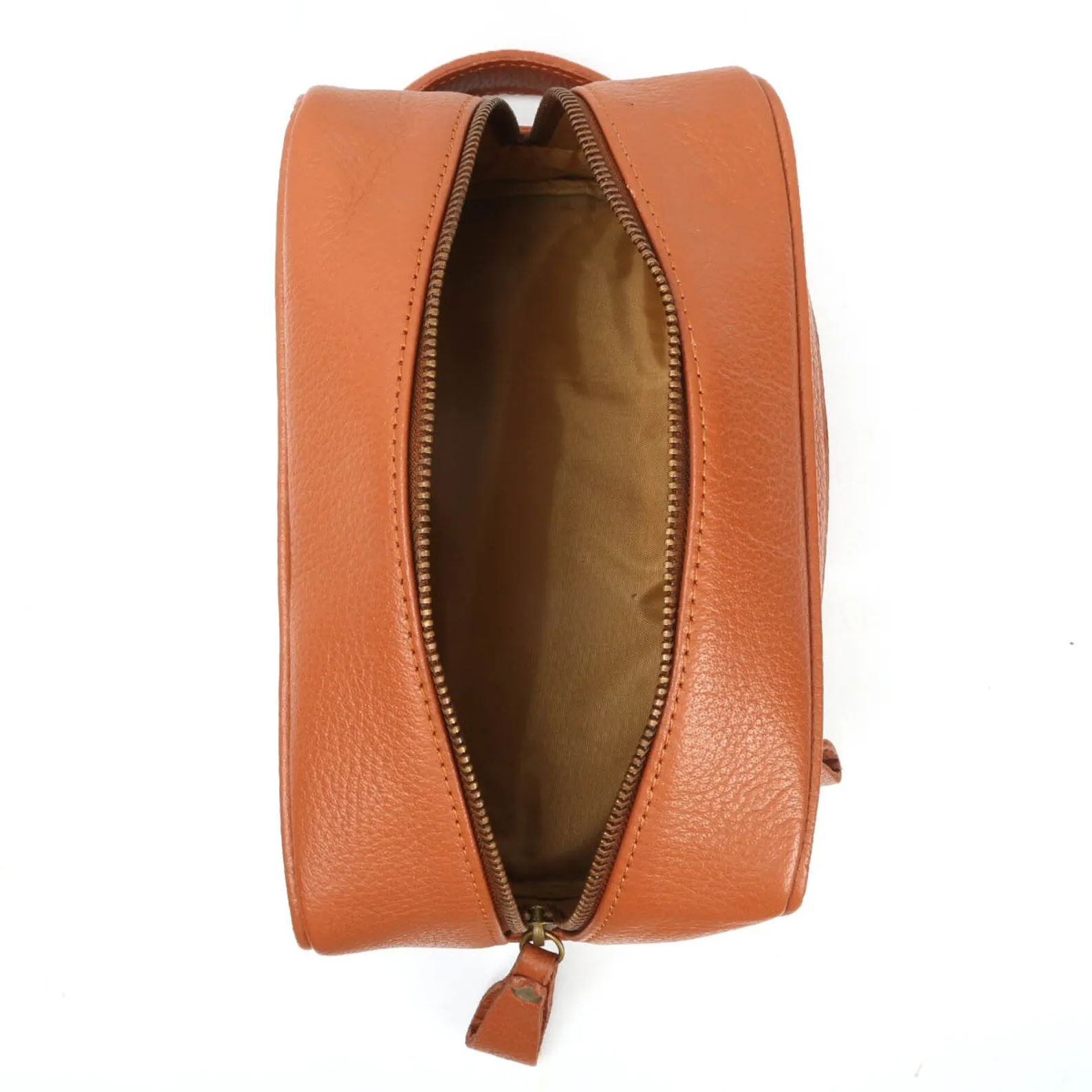 Brown White Cowhide Toiletry Bag