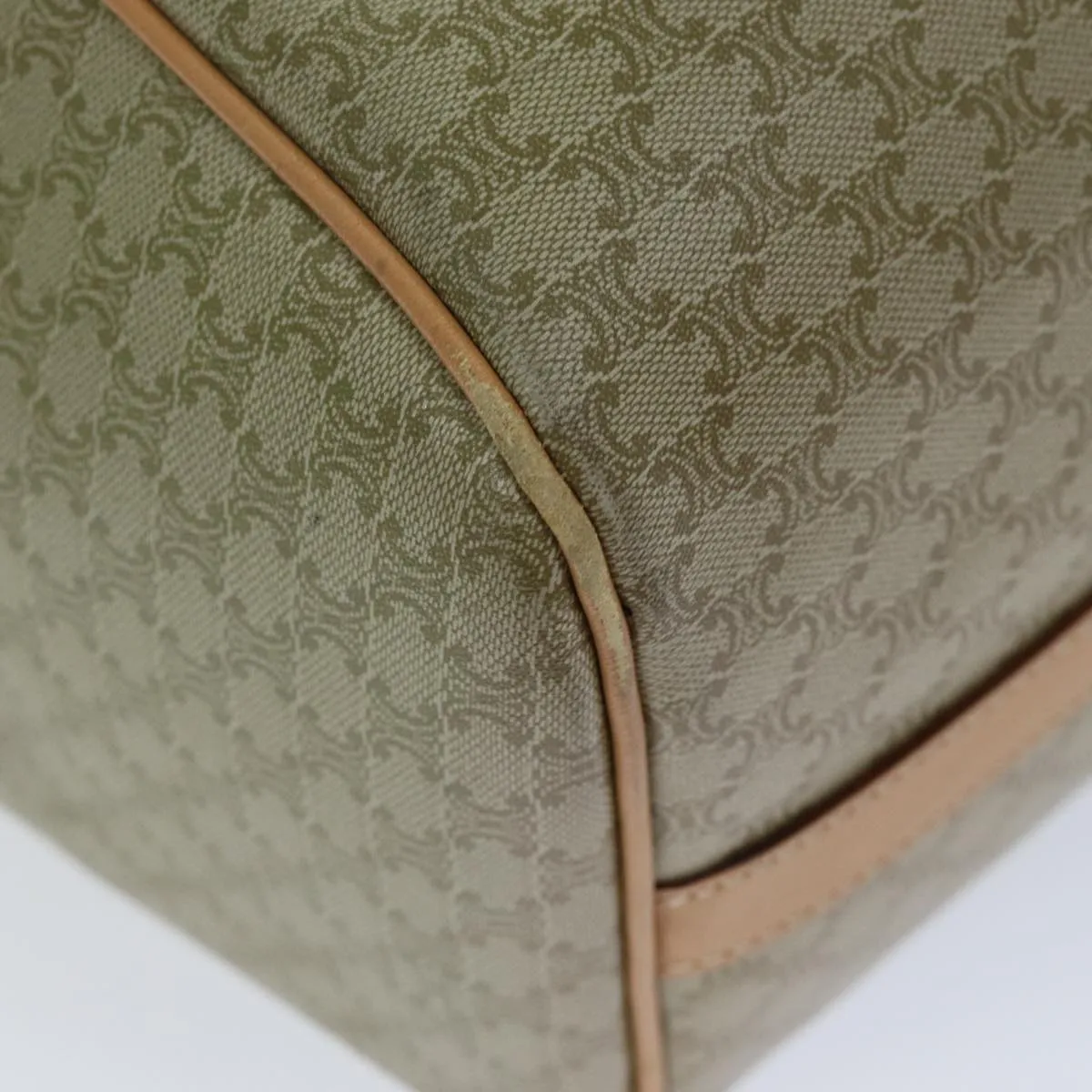 CELINE Macadam Canvas Tote Bag Beige Auth 75357