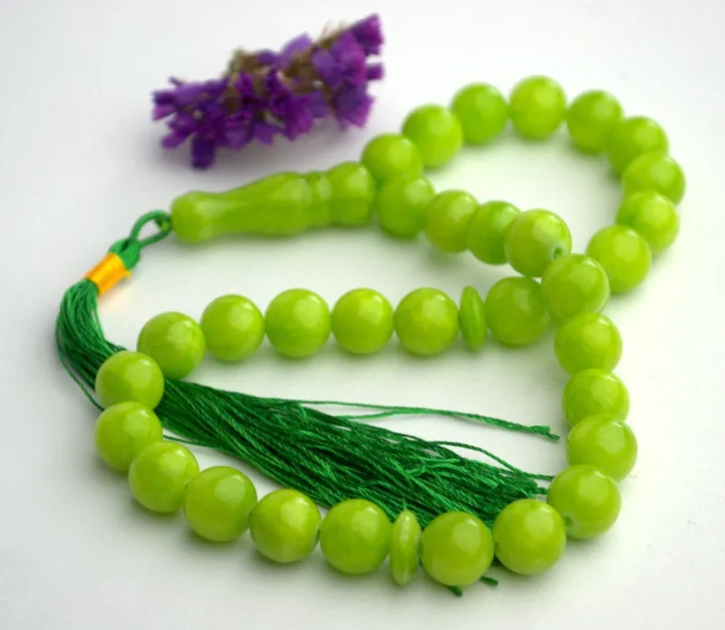 Chrysoprase mala bead bracelet Natural green chrysoprase knotted Mala Gift with meaning Worry Beads 27 or 33 Beads Christmas gift idea