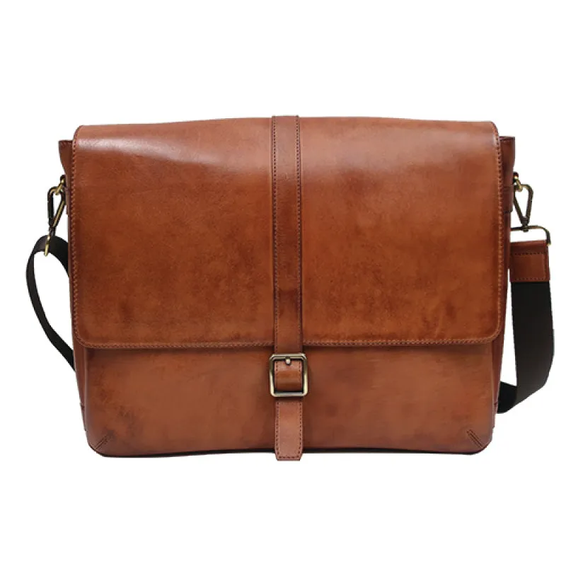 Darius Flip-Over Leather Messenger