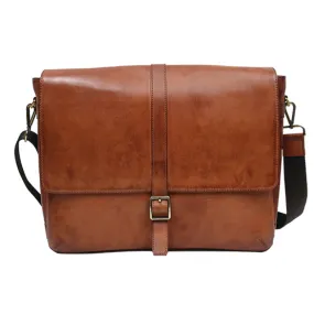 Darius Flip-Over Leather Messenger