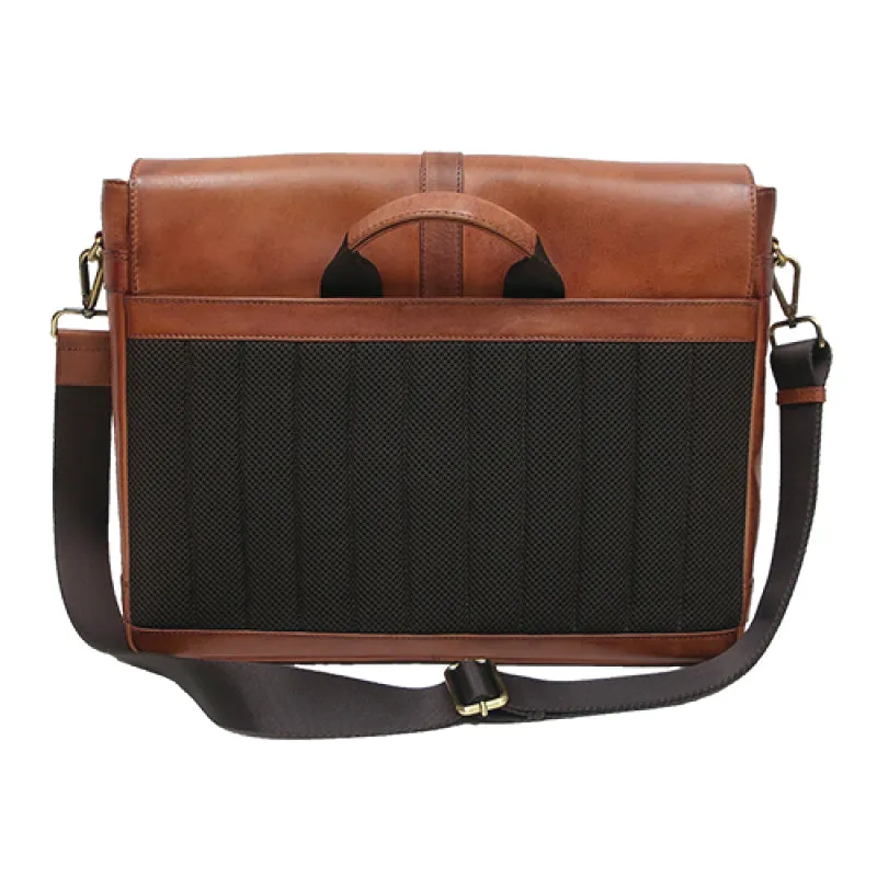 Darius Flip-Over Leather Messenger