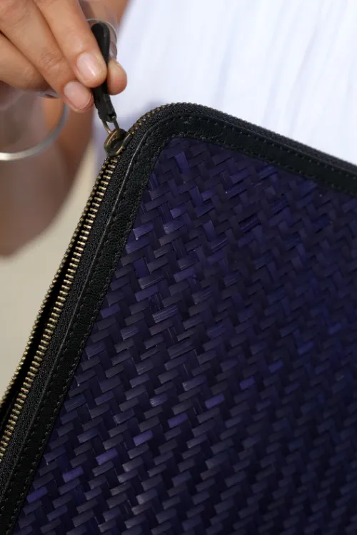 Handmade Sitalpati Laptop Sleeve - 13"/16" - Blue