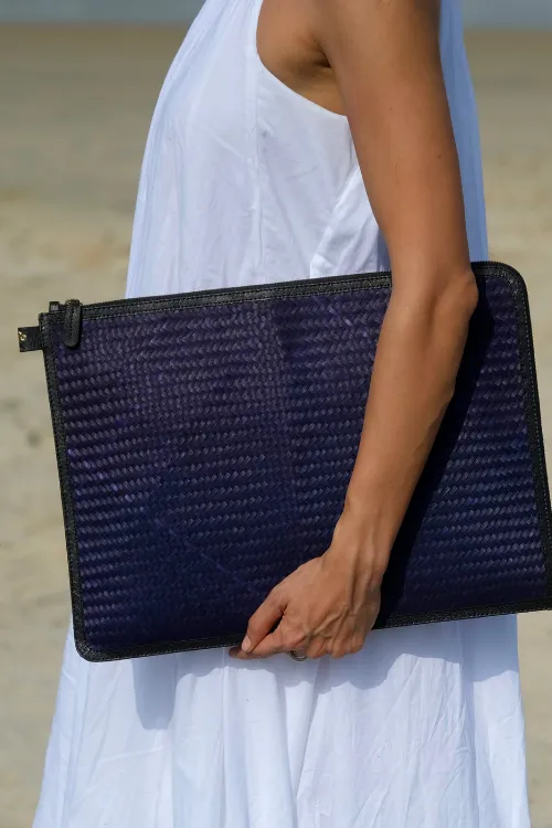 Handmade Sitalpati Laptop Sleeve - 13"/16" - Blue