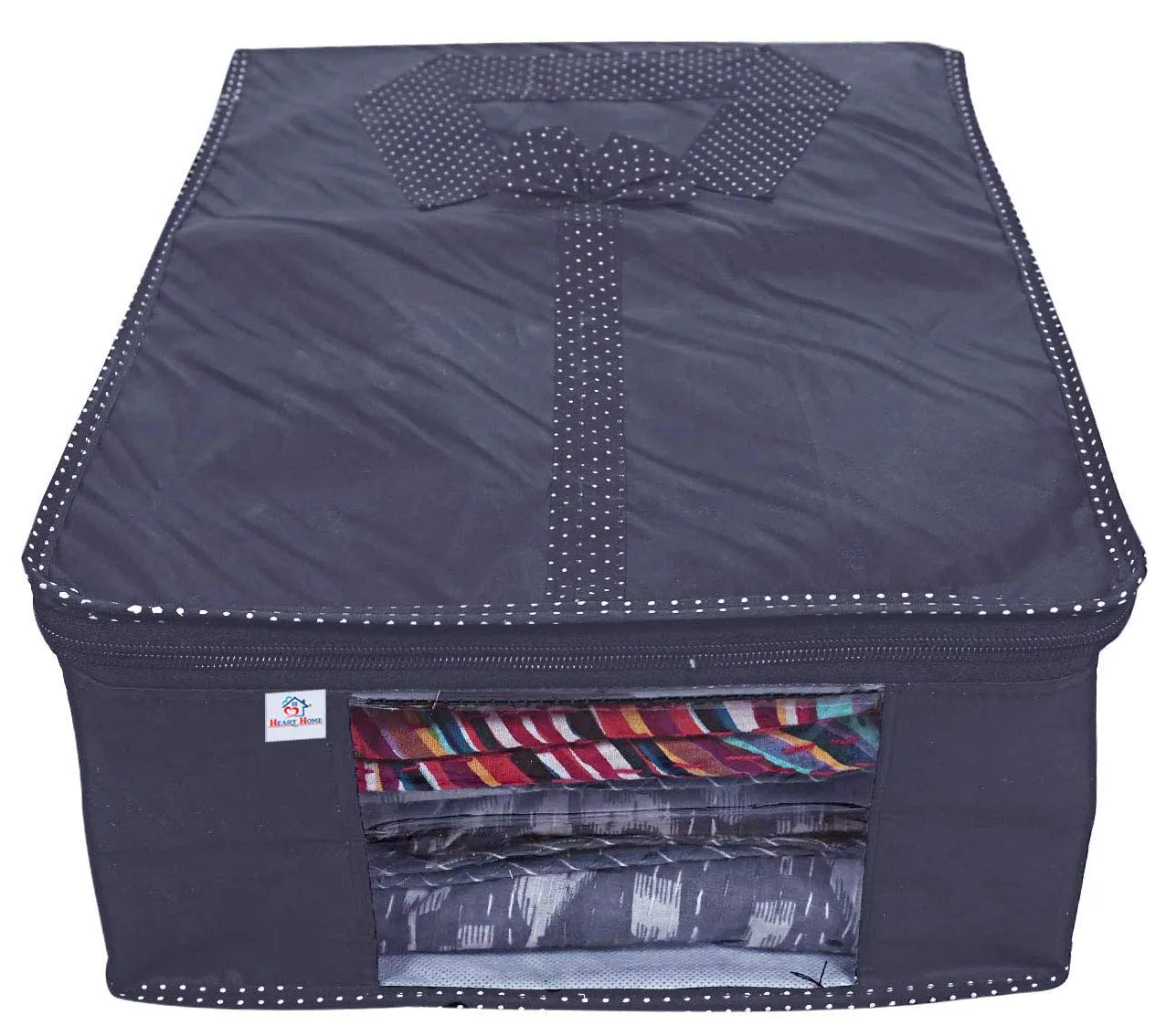 Heart Home Shirts and Clothing Organizer With Clear Window-Pack of 2 (Grey)