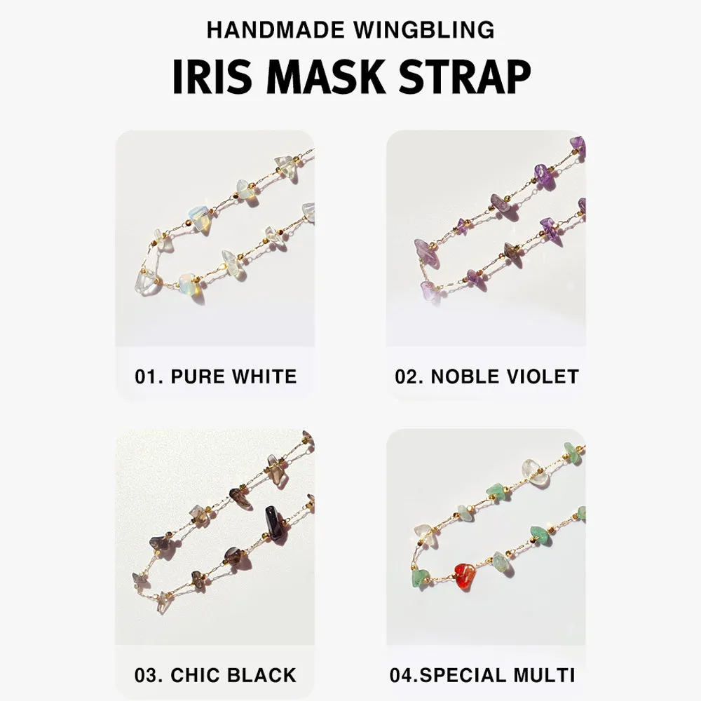 Iris Handmade Gemstones Mask Strap Holder