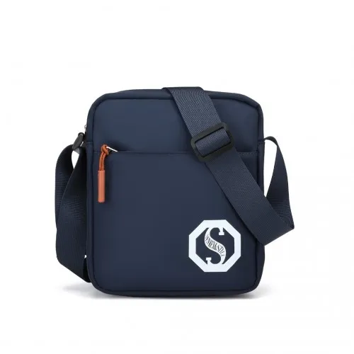 Kono Lightweight & Glow-in-the-Dark 3-Piece Laptop Backpack Set - Navy And Brown | Crossbody Bag & Pencil Case Included