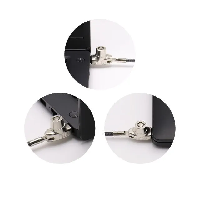 KUHVUR ASP521-W Laptop Computer 2M Steel Cable Lock | Keyed | Serialized | Ultra Low Profile | Dell Noble Wedge lock slot (3.2x4.5mm) 筆記簿電腦鎖