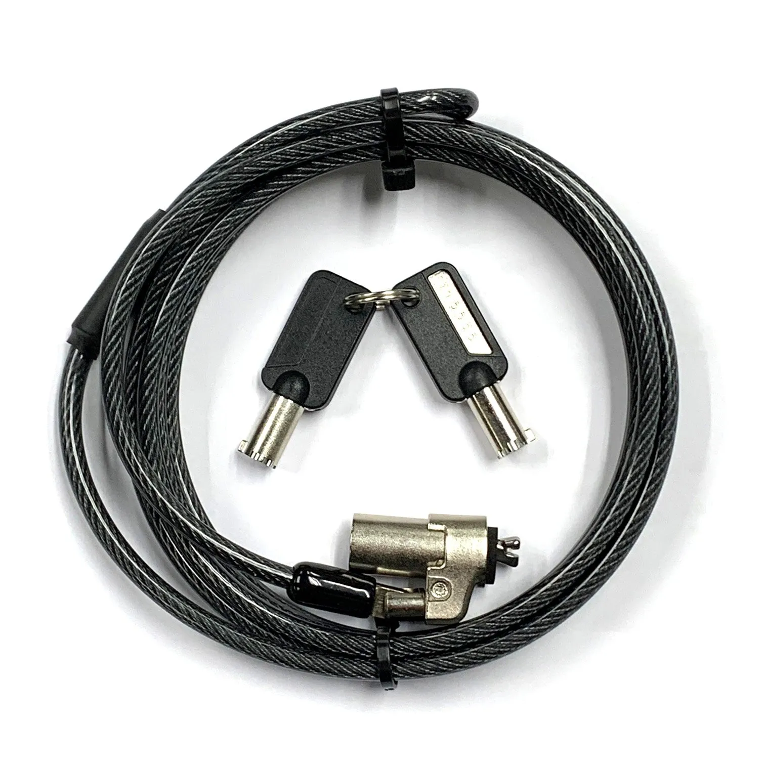 KUHVUR ASP821-W Laptop Computer 2M Steel Cable Lock | Keyed | Ultra-Slim | Push-to-lock | Dell Noble Wedge Slot (3.2x4.5mm) 筆記簿電腦鎖