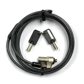 KUHVUR ASP821-W Laptop Computer 2M Steel Cable Lock | Keyed | Ultra-Slim | Push-to-lock | Dell Noble Wedge Slot (3.2x4.5mm) 筆記簿電腦鎖