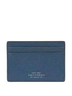 Leather card holder in Admiral Blue