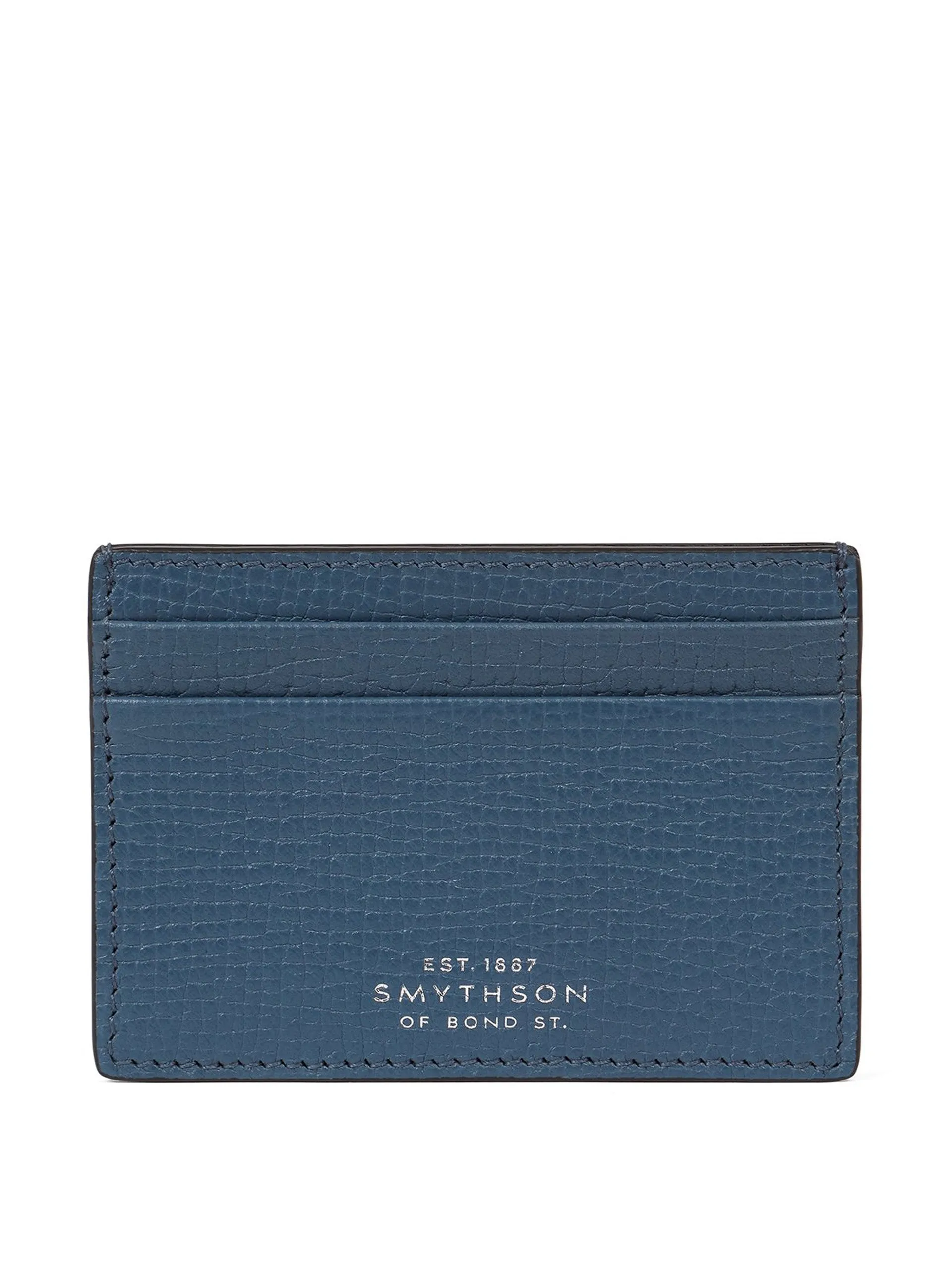 Leather card holder in Admiral Blue