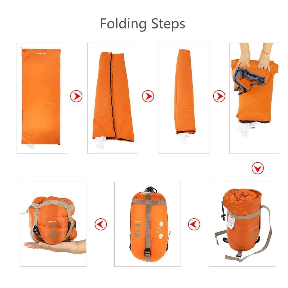 LIXADA 190 * 75cm Outdoor Envelope Sleeping Bag Camping Travel Hiking Ultra-light Sleeping Bag Travel Bag Hiking LW180 680g
