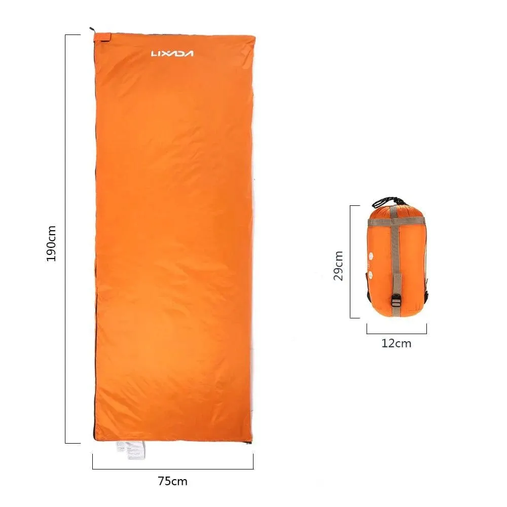 LIXADA 190 * 75cm Outdoor Envelope Sleeping Bag Camping Travel Hiking Ultra-light Sleeping Bag Travel Bag Hiking LW180 680g