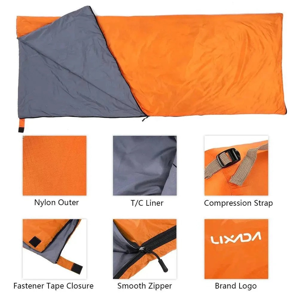LIXADA 190 * 75cm Outdoor Envelope Sleeping Bag Camping Travel Hiking Ultra-light Sleeping Bag Travel Bag Hiking LW180 680g