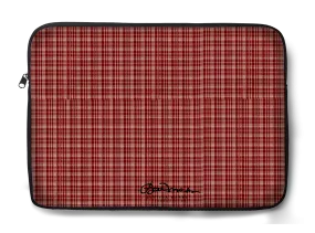 Maroon Beige Tight Plaid  Laptop Sleeve