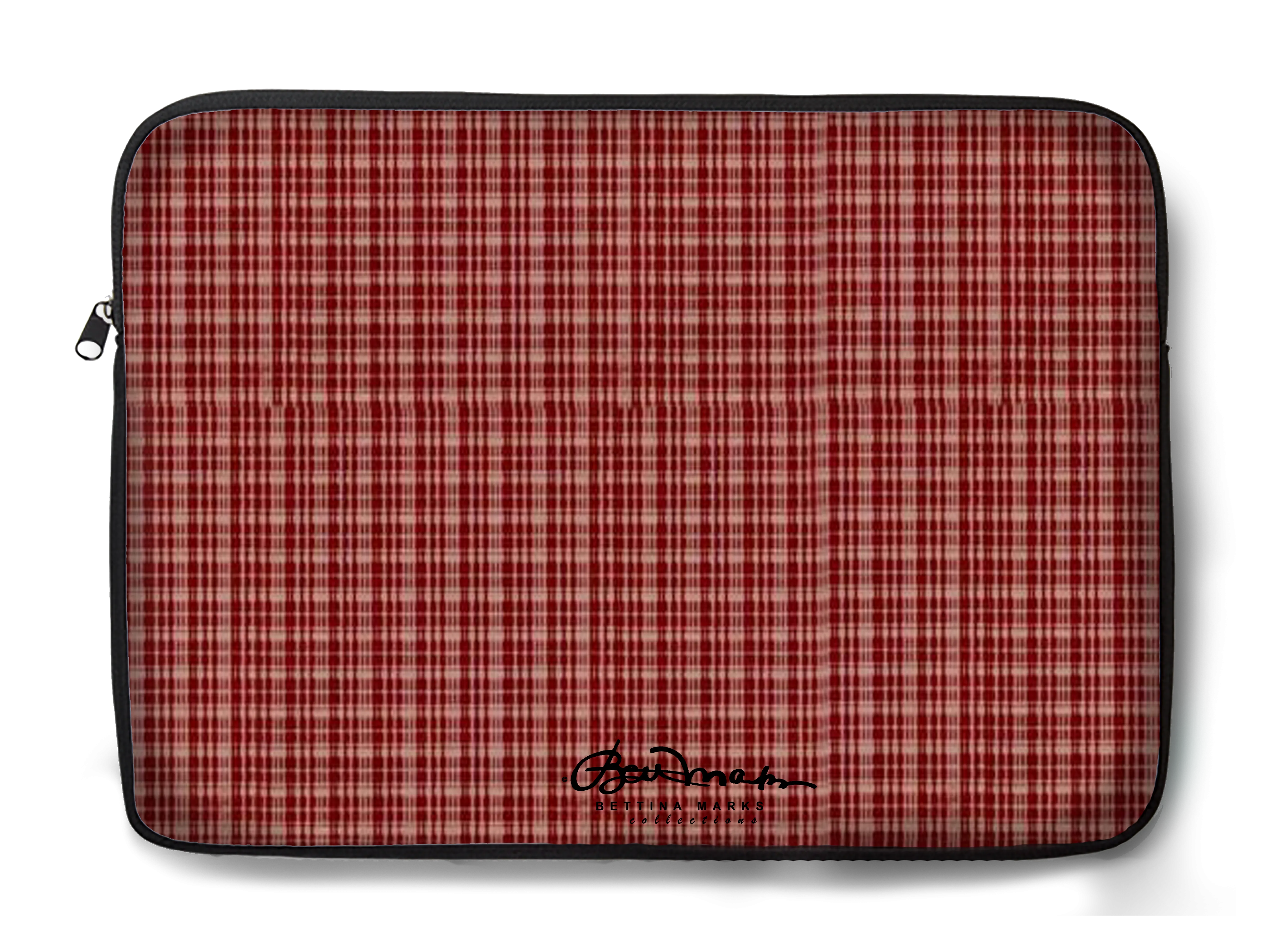 Maroon Beige Tight Plaid  Laptop Sleeve