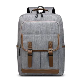 Men Polyester Casual Backpack Large-capacity Multi-pocket Zipper Backpack Travel Bag Laptop Bag