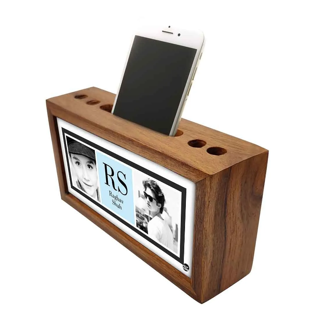 Personalized personalized Wood desk organizer - Add Your Text - Boy