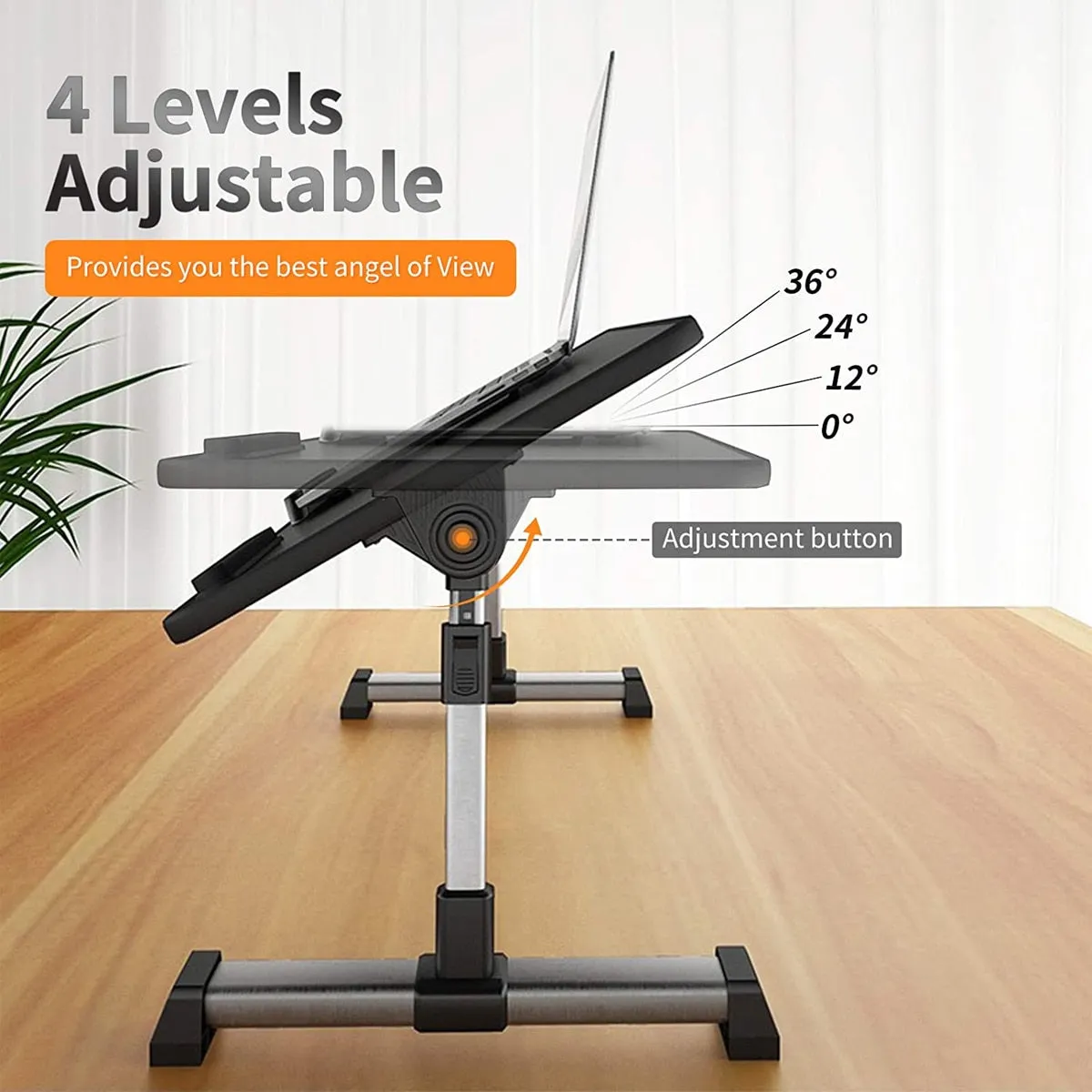 Portable Folding Laptop Stand Holder Study Table Desk Cooling Fan Foldable Computer Desk for Bed Sofa Tea Serving Table Stand