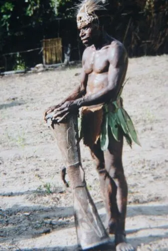 Rare One of a Kind Tribal Older Wood Kundu Hourglass Hand Held Drum, Hand Carved Percussion Instrument with Motifs Enhanced with White Lime (Still Apparent), Siassi Islands, Papua New Guinea 1980's, Melanesia 42A3