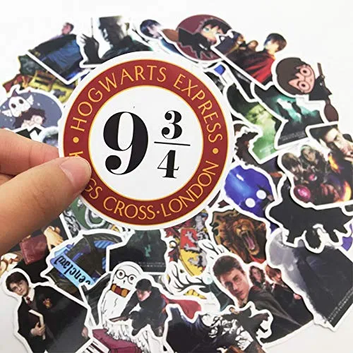 Rousrie - 50 Pieces Vinyl Waterproof Wall Stickers for Kids Random Size, (Harry Potter), Multicolor