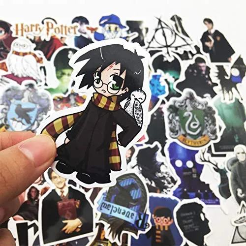 Rousrie - 50 Pieces Vinyl Waterproof Wall Stickers for Kids Random Size, (Harry Potter), Multicolor