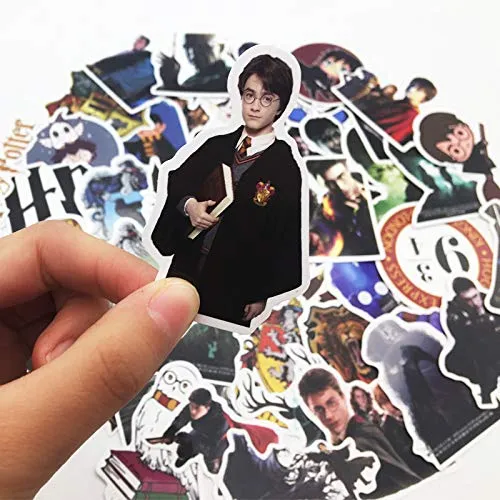 Rousrie - 50 Pieces Vinyl Waterproof Wall Stickers for Kids Random Size, (Harry Potter), Multicolor