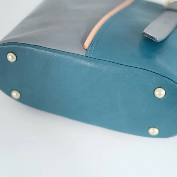 Stylish Ladies Leather Blue Shoulder Bag Genuine Leather Crossbody Bags For Women