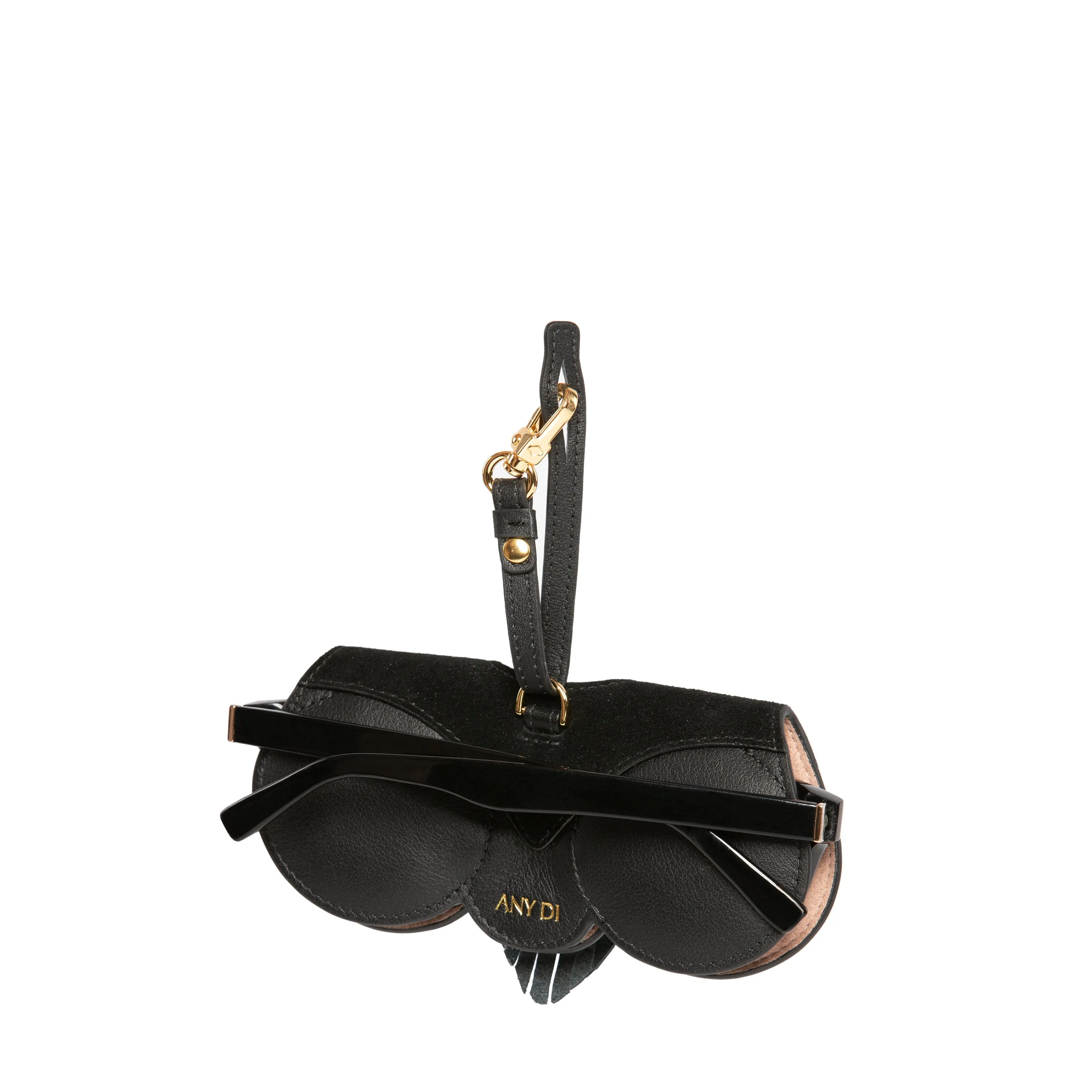 Sunglasses Case | Black Fringes | Nappa Leather 24K Gold Plated