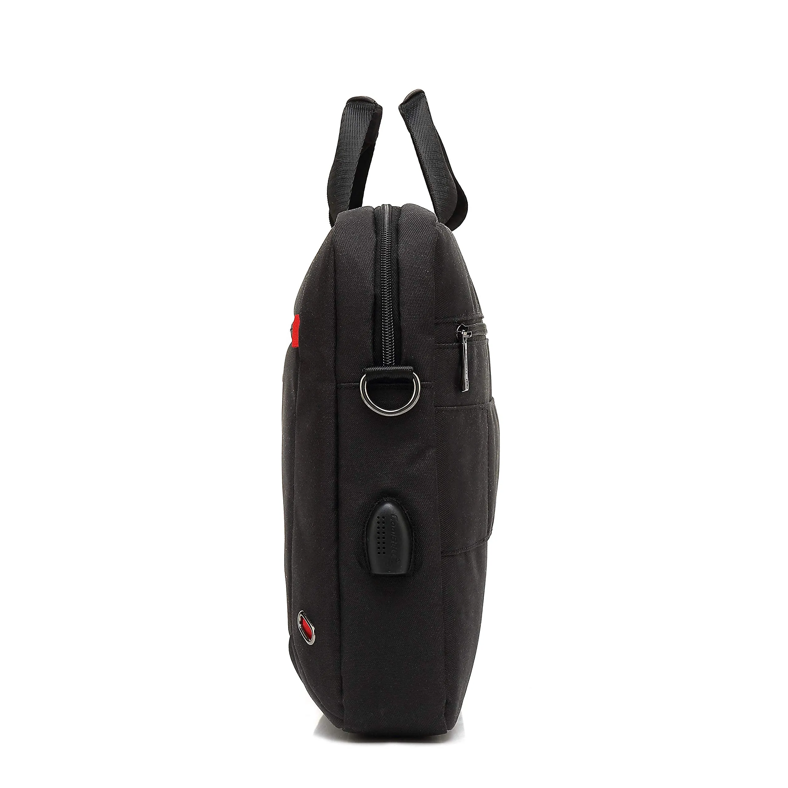 THE CLOWNFISH CoolBELL Laptop Bag For 15.6 inch Laptops Computer Notebook Bag USB external charging port Shoulder Messenger Business Bag (Black)