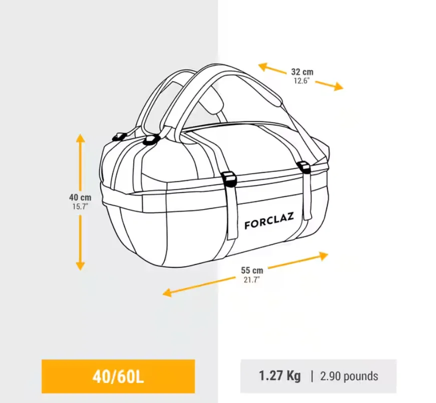 Trekking carry bag - 40 l to 60 l - duffel 500 extend