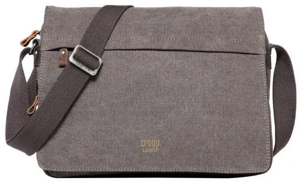 Troop London Organic Cotton Computer Messenger 13" | Charcoal