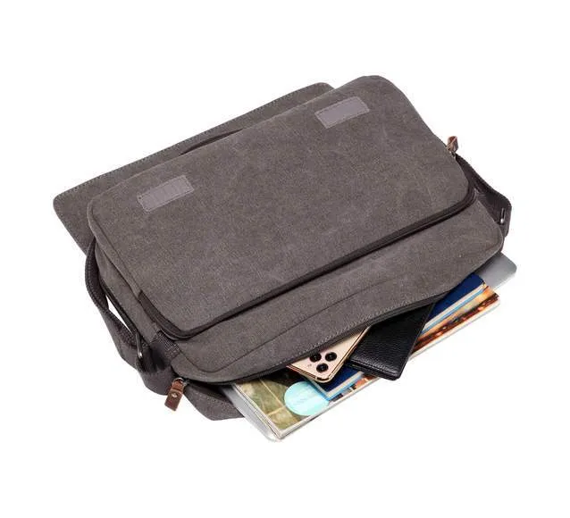 Troop London Organic Cotton Computer Messenger 13" | Charcoal