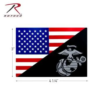 USMC Eagle, Globe and Anchor Flag Decal (Outside / Back Gum)