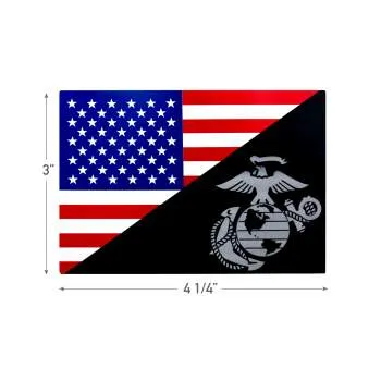 USMC Eagle, Globe and Anchor Flag Decal (Outside / Back Gum)