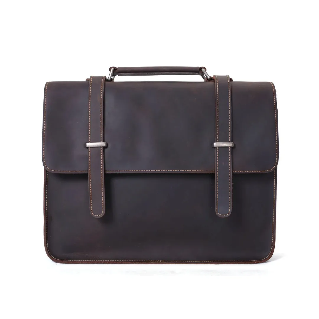 Vintage Crazy Horse Leather Satchel